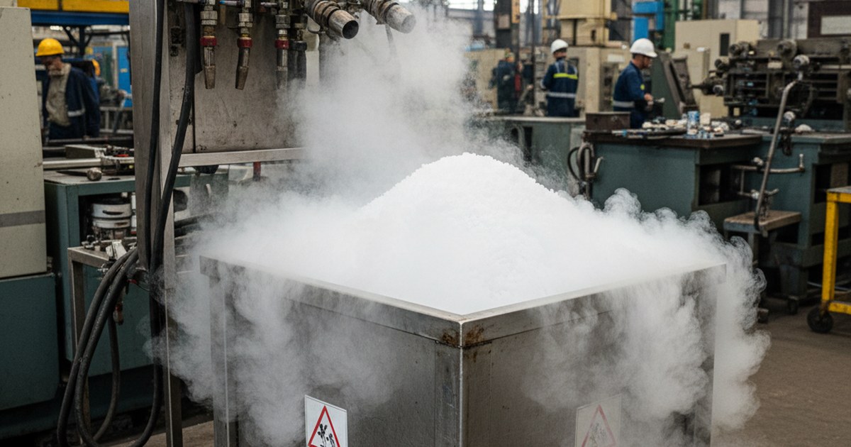 Stockage et préparation des pellets de CO2 pour nettoyage